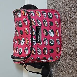Betsey Johnson cube lunch tote hot pink sassy sushi